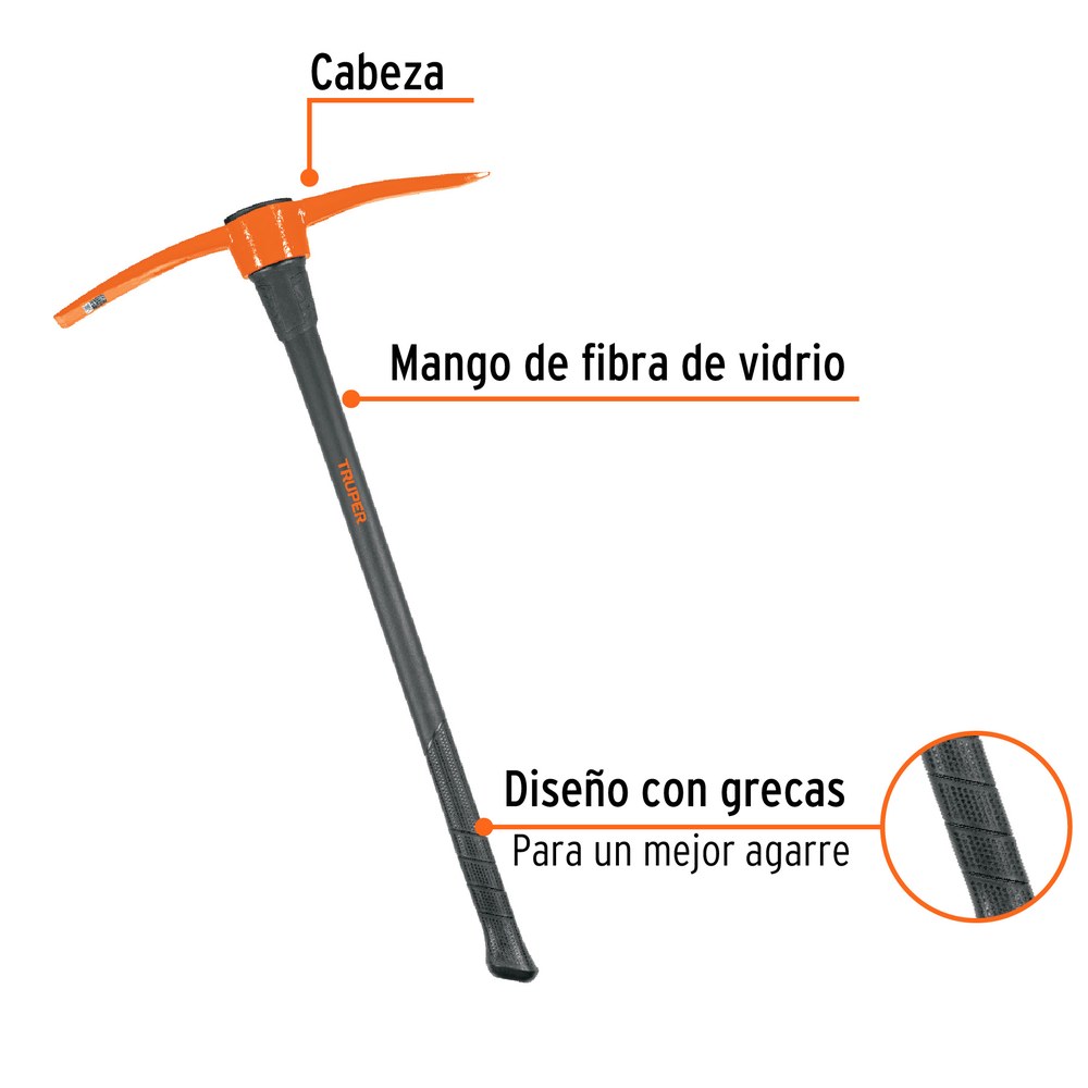 ZAPAPICO PERUANO, 5 LBS, MANGO FIBRA DE VIDRIO 10636 - TRUPER