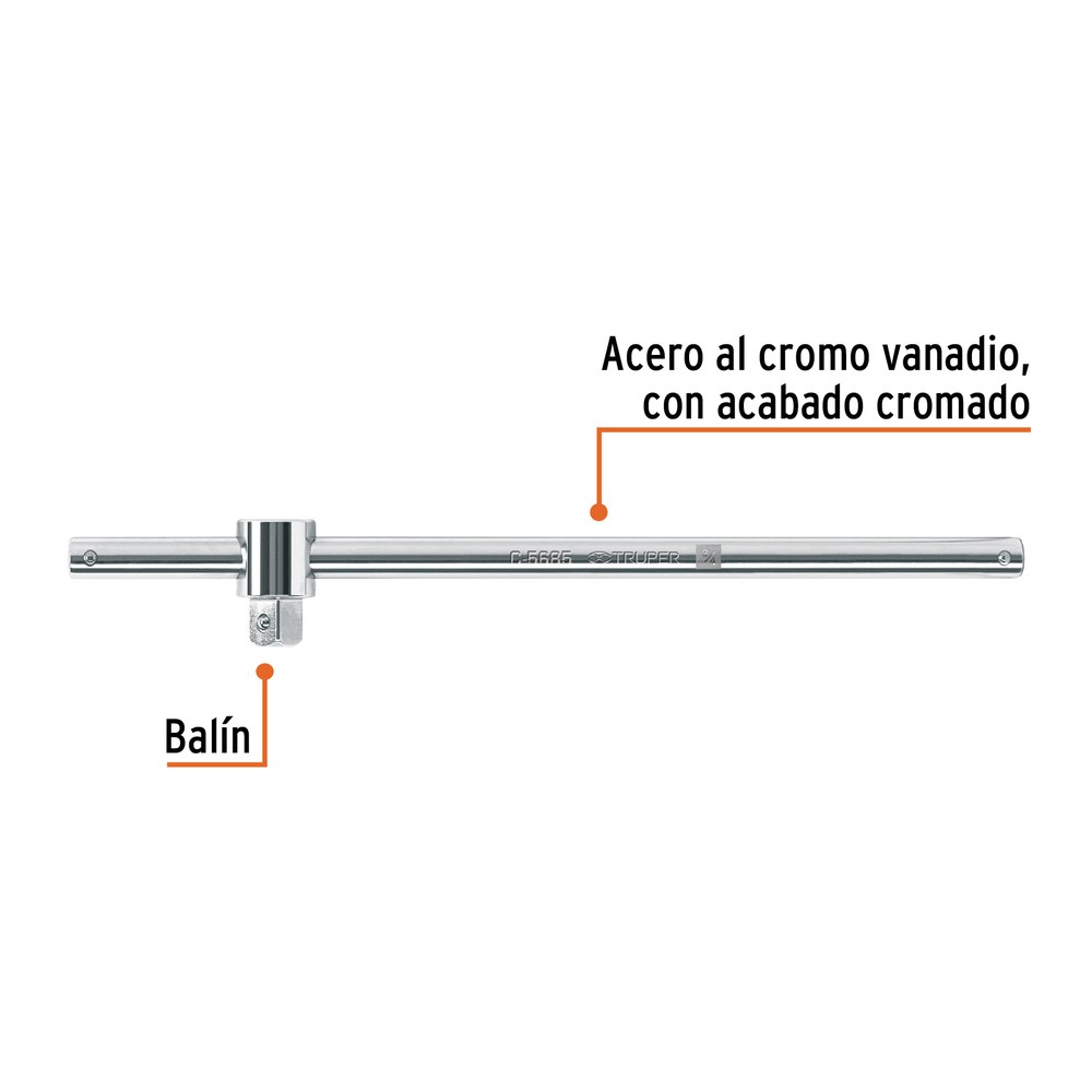 PALANCA CORREDIZA 18" ESCAST 3/4 13912 - TRUPER