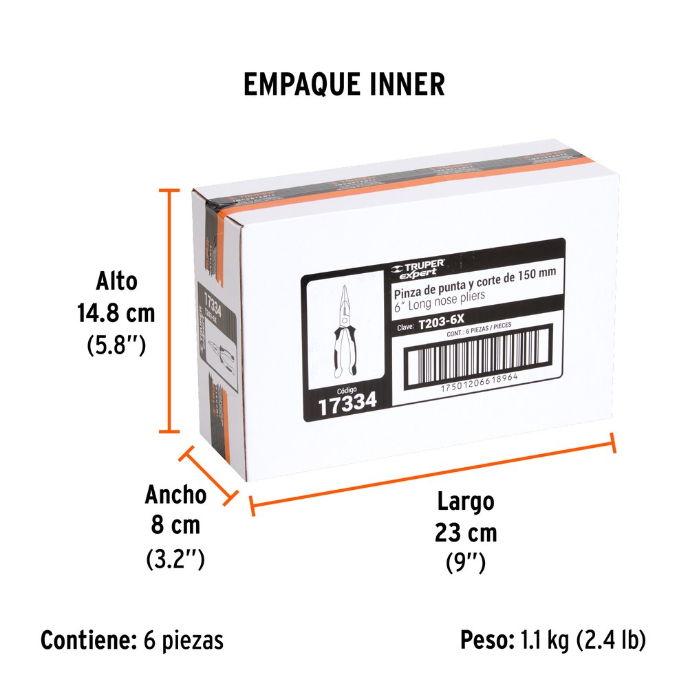 ALICATE DE PUNTA 6" 17334 - TRUPER