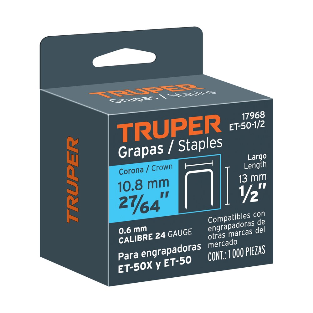GRAPA P/ENGRAPADORA 1/2" X 1000 UND17968 - TRUPER
