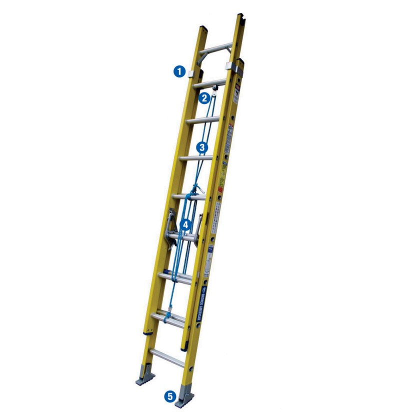 ESCALERA TELESCOPICA FIBRA DE VIDRIO 28 PASOS - BRONCO AMERICAN