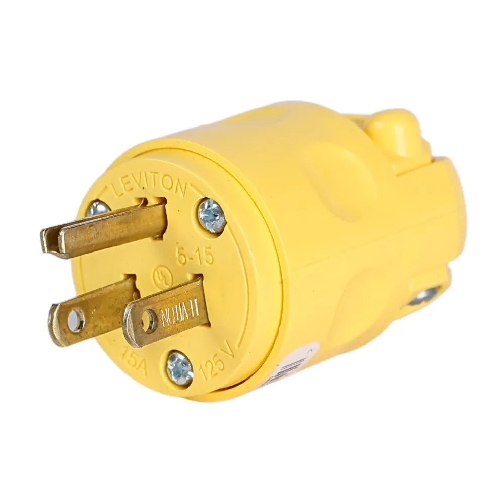 ENCHUFE MACHO LEVITON 15A 125V 5-15 AMARILLO