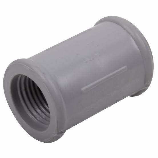CUPLE PVC GRIS ROSCADO