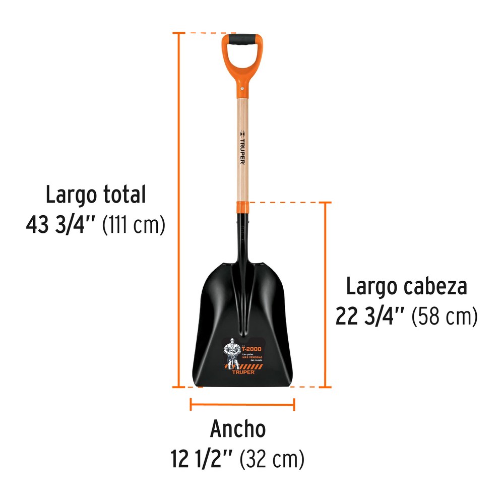 PALA CARBONERA T-2000, PUÑO "Y", TRUPER 17164